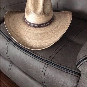 Lamo Western Cowboy Hat with Brown Leather Band